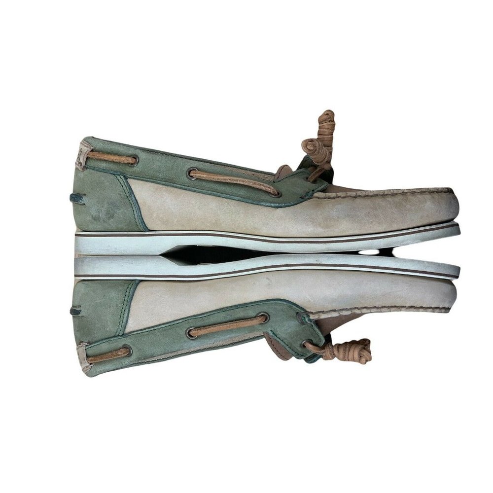 TIMBERLAND Brown AND Green SUEDE TOP-SIDER DECK BOAT SHOES WOMENS Size 8 M FLATS